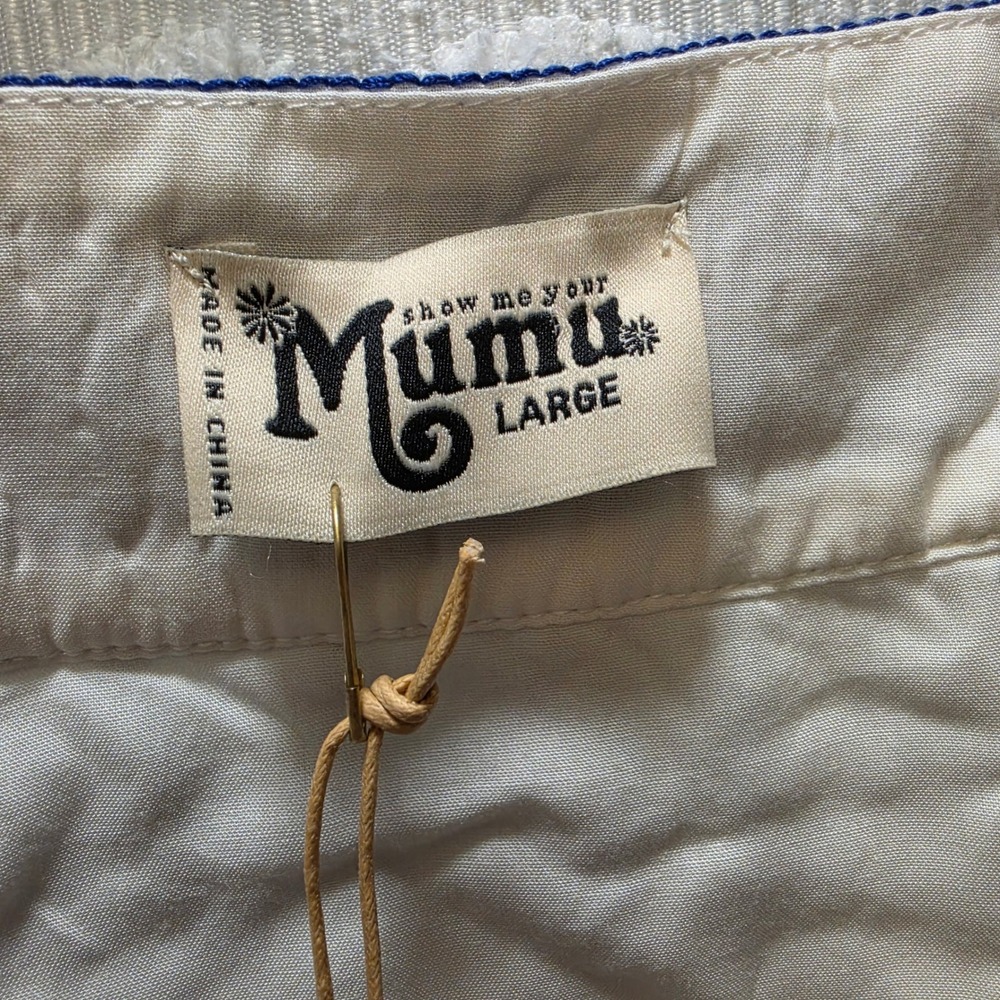 NWT‎ Show Me Your Mumu Nellie Tank Casablanca Blues Embroidery Tassel Crop Top L - Picture 4 of 9